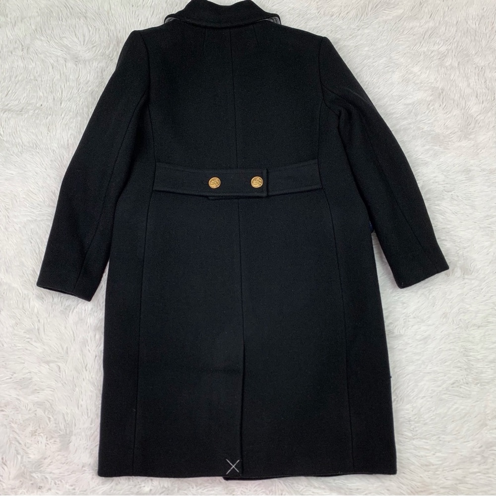 J Crew Petite Warwick topcoat in Italian stadium-cloth wool blend in black - Picture 8 of 16